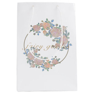Fairy Garden elegante Muster der Rose Blume Klasse Mittlere Geschenktüte