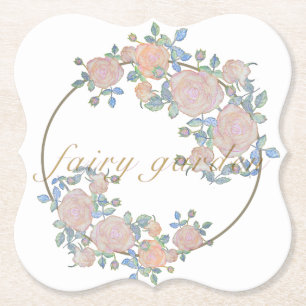 Fairy Garden elegante Muster der Rose Blume Klasse Untersetzer