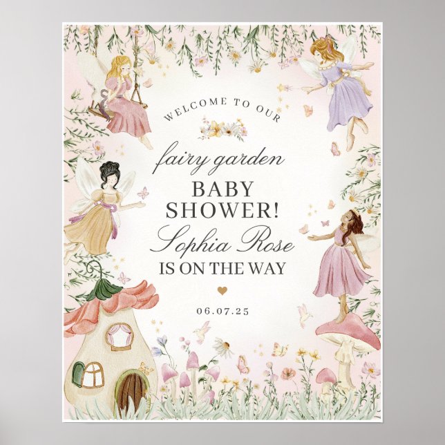 Fairy Garden Enchanted Baby shower Affiche de bien (Devant)