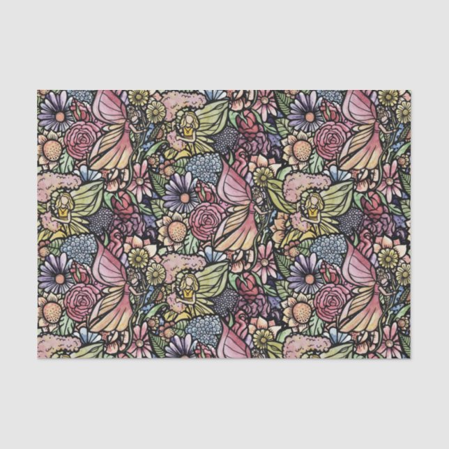 Fairy Garden Gardening Flower Gardens Fairies      Seidenpapier (Vorderseite)