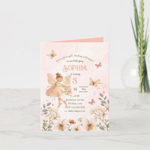 Fairy Garden Girl Birthday Einladungskarte