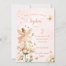 Fairy Garden Girl Foto Geburtstag Einladungskarte