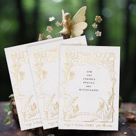Fairy Garden Gold Foil Merci Carte Note