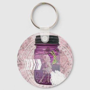 Fairy gefangen in einem Jar Schlüsselanhänger