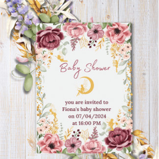 Fairy Girl Baby shower fleur Jardin Invitation