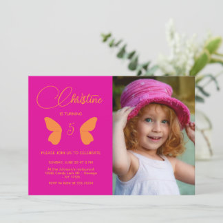 Fairy Girl Birthday Minimalistisch Simple Modern F Einladung