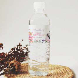 Fairy Girl Birthday Party Water Flasche Label