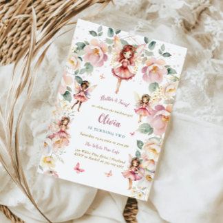 Fairy Girl Birthday Whimsical Verzauberte Floral Einladung