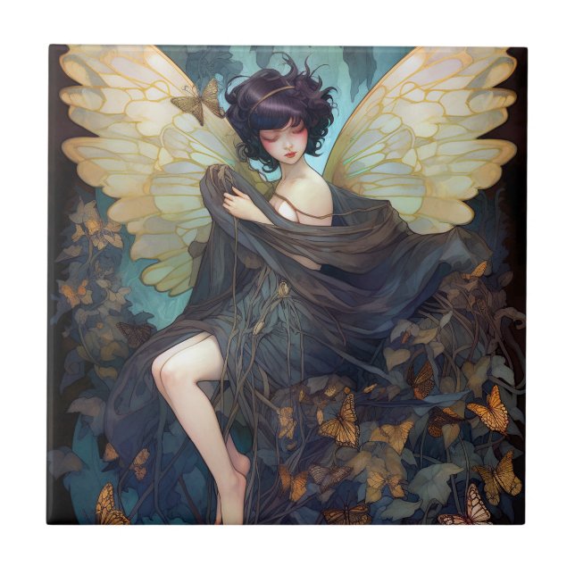 Fairy Girl Fantasy Art Fliese (Vorderseite)