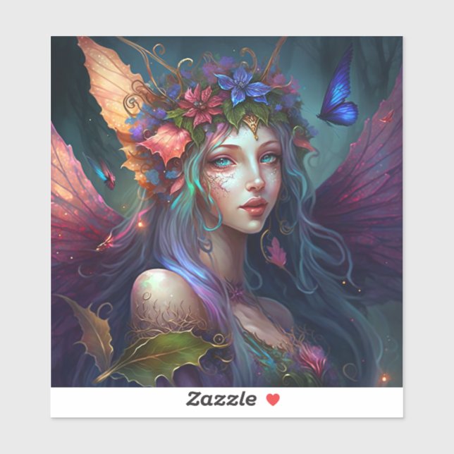 Fairy Girl Fantasy Art Sticker (Blatt)