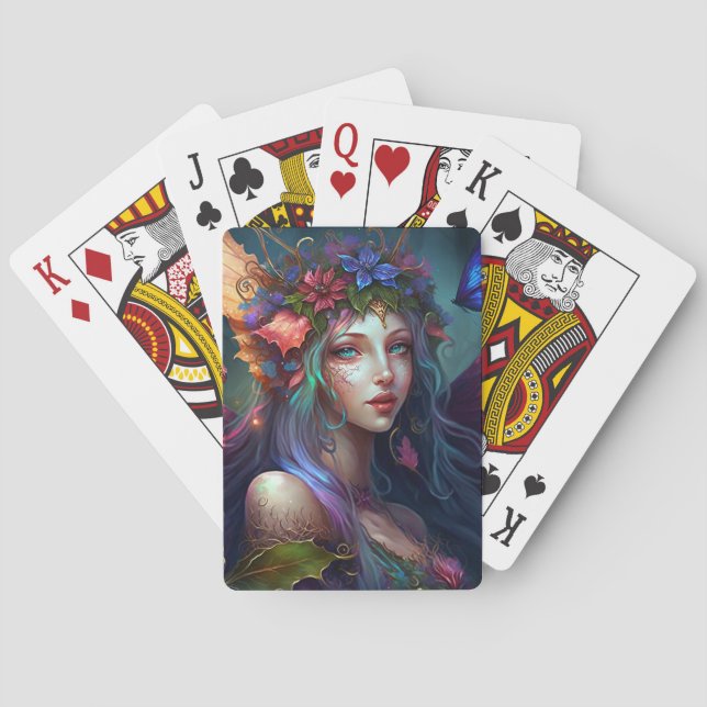Fairy Girl Fantasy Kunst, Dichtung und Musik Spielkarten (Rückseite)