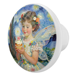 Fairy Girl with Cupcake| Fairytale Keramikknauf