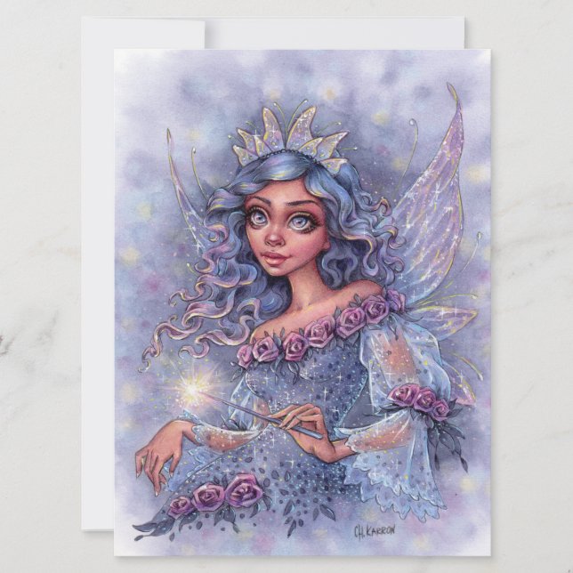 Fairy Godmutter Magic Wings Fantasy Frauenkarte (Vorderseite)