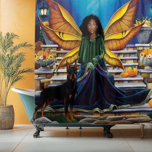 Fairy Guardian Doberman Dog Duschvorhang (Von Creator hochgeladen)