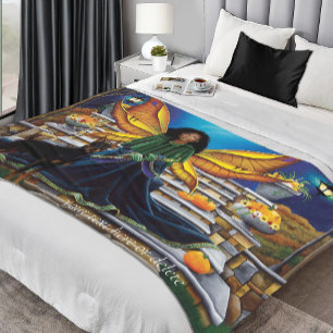 Fairy Guardian Doberman Dog Fleecedecke