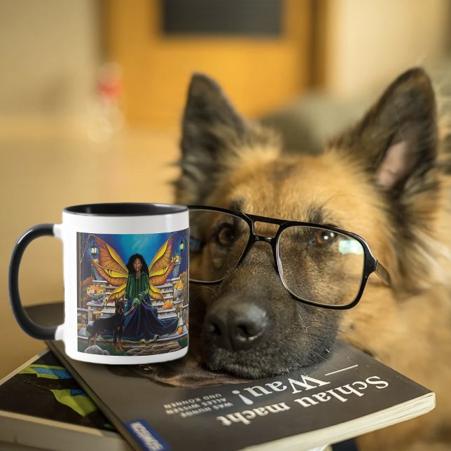 Fairy Guardian Doberman Dog Tasse (Von Creator hochgeladen)