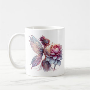 Fairy hält eine übergroße Blume Personalisiert Kaffeetasse