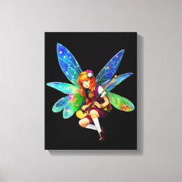 Fairy hält Musikinstrument Leinwanddruck