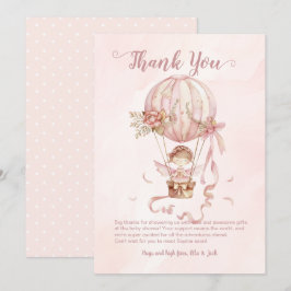 Fairy Hot Air Balloon Girl Baby Dusche Vielen Dank Dankeskarte