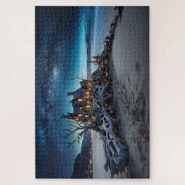 Fairy House on Driftwood Under the Stars