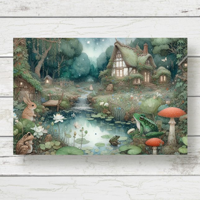 Fairy Hütte Frog Cotgcore Toad Pond Decoupage Seidenpapier (Von Creator hochgeladen)