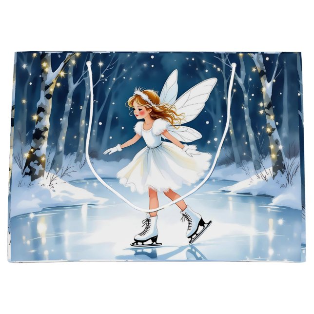 Fairy Ice Skating in and Enchanted Forest Große Geschenktüte (Vorderseite)