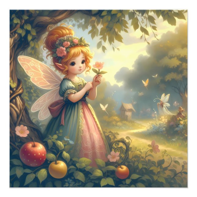 Fairy im Garten Fotodruck (Vorne)
