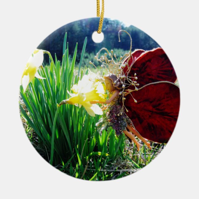 Fairy in den Affodien Keramikornament (Vorne)