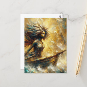 Fairy in einem Boot Postkarte