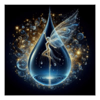 Fairy in einem reinen, sauberen Wassertropfen auf