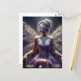 Fairy in einer Augenbinde auf ihrem Thron Postkarte