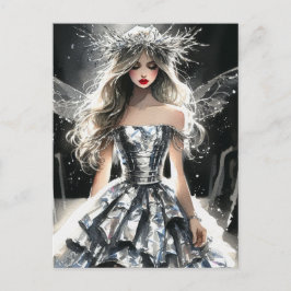 Fairy in einer Mode Show Tinfoil Dress Wasserfarbe Postkarte