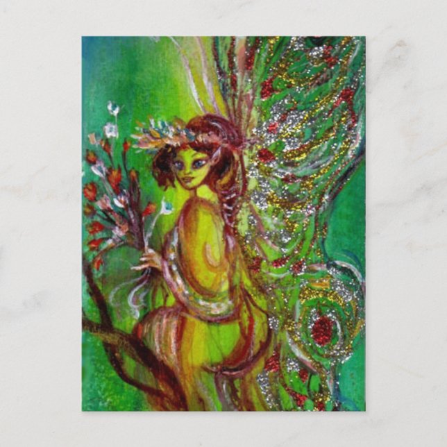 Fairy in Green Postkarte (Vorderseite)