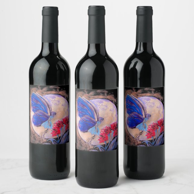 Fairy in Moonlight Food or Wine Étiquette Set (Bouteilles)