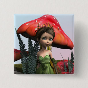 Fairy in Woodland Button