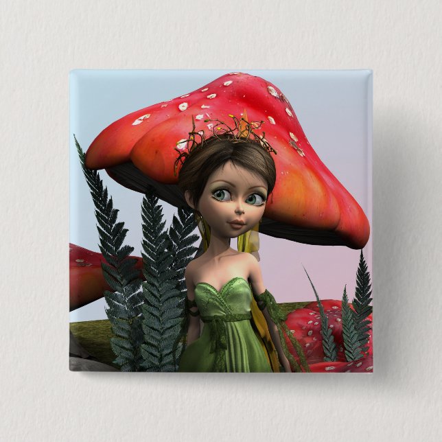 Fairy in Woodland Button (Vorderseite)