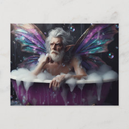 Fairy King nimmt ein Bad in Lila Tube Postkarte