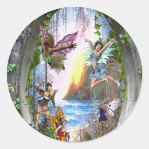 Fairy Kingdom Runder Aufkleber