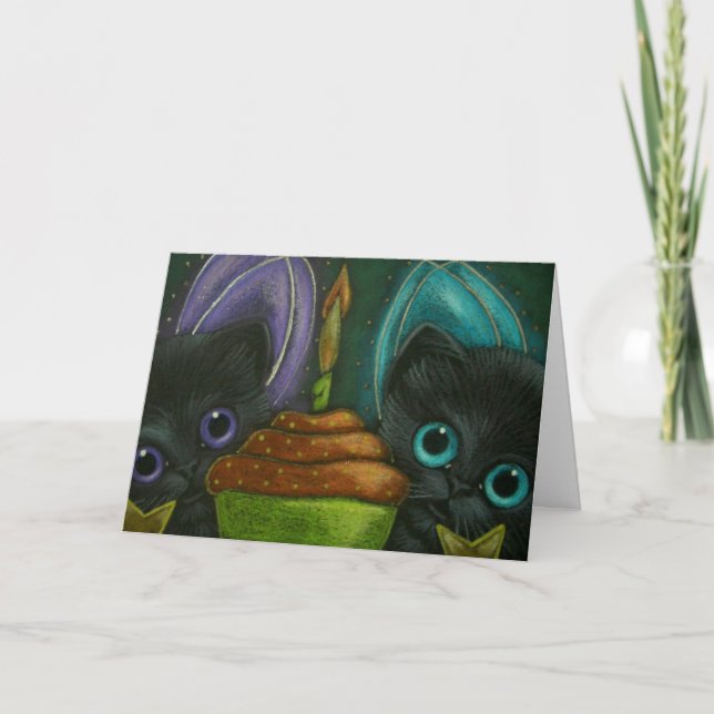 FAIRY KITTENS BIRTHDAY Card Karte (Vorderseite)