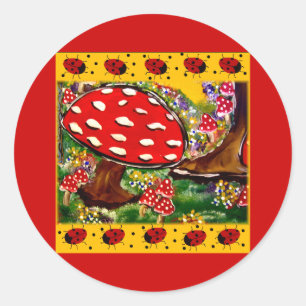 Fairy Lady Bugs Runder Aufkleber