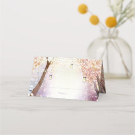Fairy Lights Pink Coral Lila Forest Boho Platzkarte