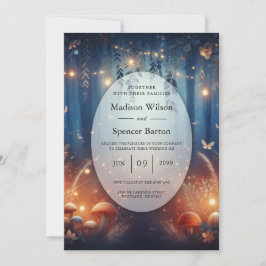 Fairy Lights und Moonlit Forest Magic Wedding Einladung