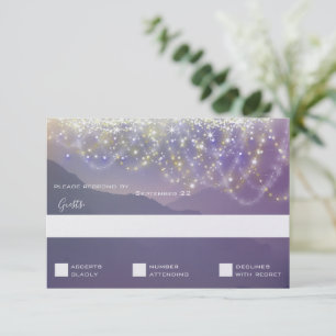 Fairy Lights Violet Lila Hochzeit Einladung