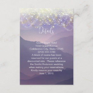 Fairy Lights Violet Lila Wedding Begleitkarte