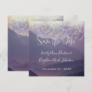 Fairy Lights Violet Lila Wedding Save the Date Einladung