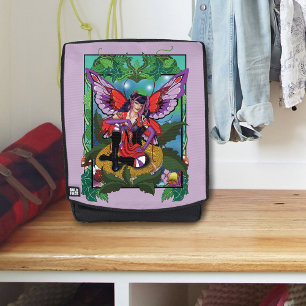 Fairy Lila Red Mushroom Gothic Rucksack