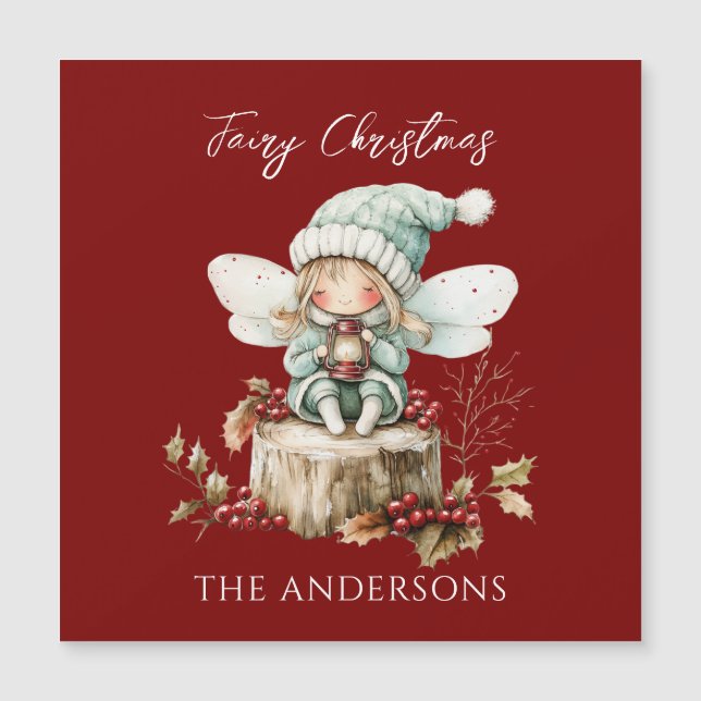 Fairy Merry Christmas Magnetic Christmas Card Magnetkarte (Vorderseite)