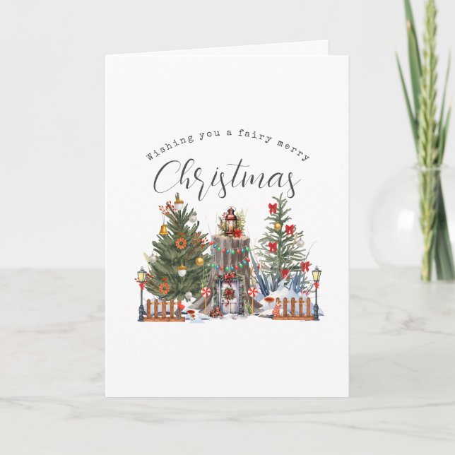 Fairy Merry Christmas Woodland Forest Foto Karte (Vorderseite)