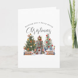 Fairy Merry Christmas Woodland Forest Foto Karte