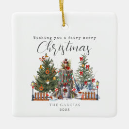 Fairy Merry Christmas Woodland Forest Keramikornament
